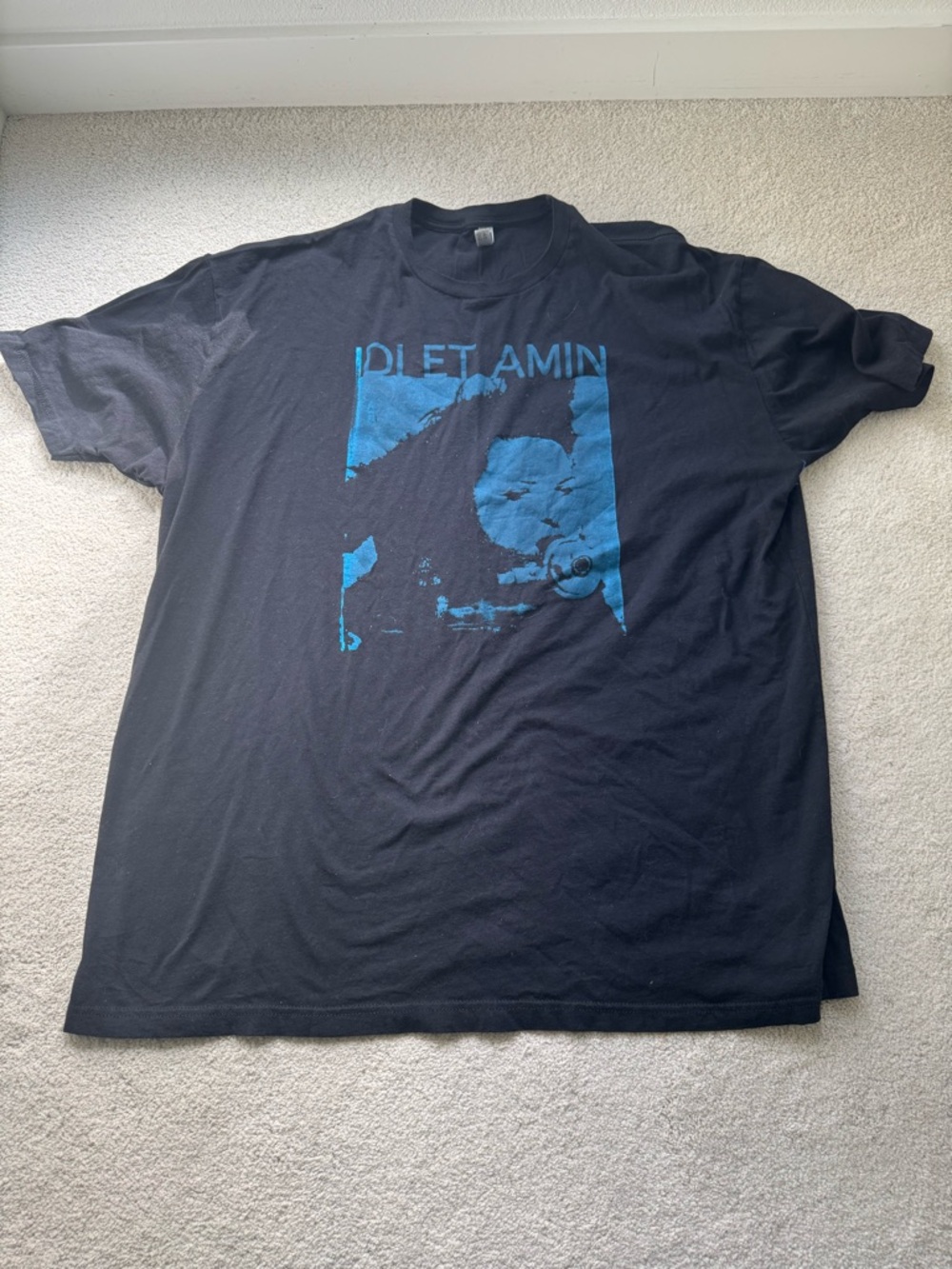 Next Level Apparel Black Tee with Blue Graphic